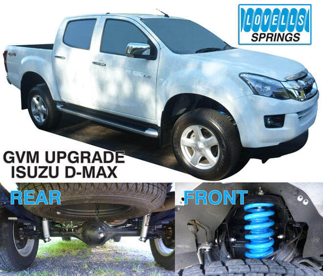 Lovells 3600kg GVM 7000kg GCM Upgrade Isuzu D-MAX (BUILD DATE 06/12 - 2020)