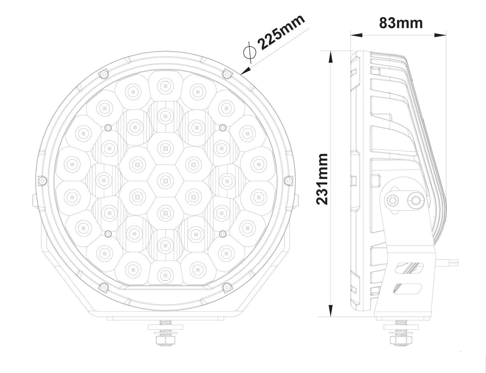 Hulk 4x4 - 9" Round LED Driving Light Kit